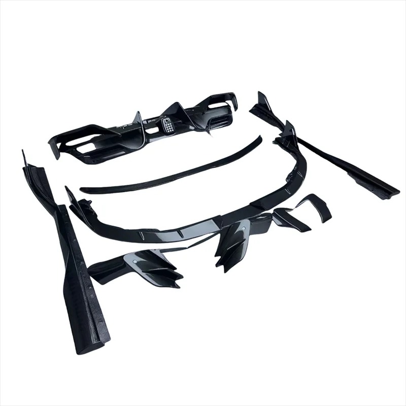Dry Carbon Fiber Front Lip Side Skirt Rear Wing Canards for  F8